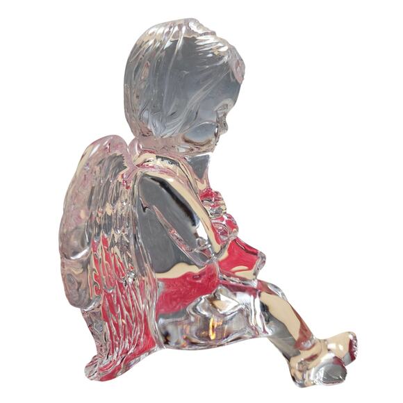 Waterford Crystal Sitting Cherub Angel Trumpet Horn Shelf Sitter 1998 Ireland - Picture 8 of 10